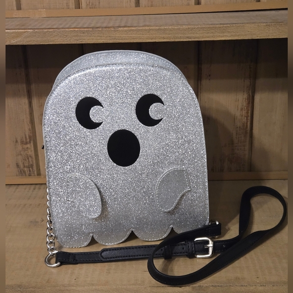 MAD Engine Handbags - MAD Engine Silver Glitter Ghost Crossbody Bag